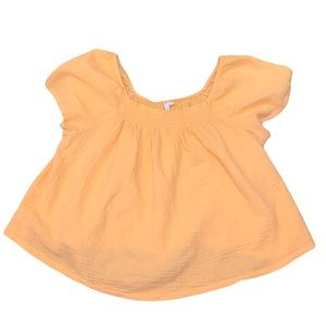 Joyspun 3X Puff Sleeve Pale Light Orange Peach Cobbler Sleep Top